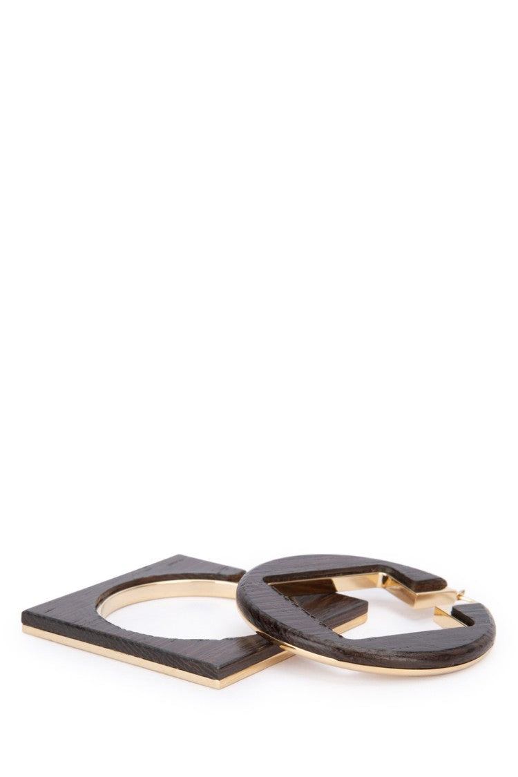 Jacquemus Asymmetrical Brass And Wood Earrings With Unique Shapes