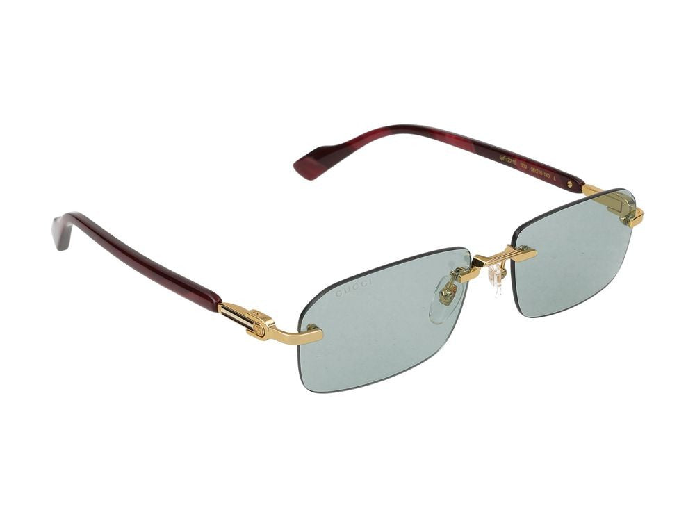 Gucci Gold Gg1221s Metal Rimless Rectangular Sunglasses