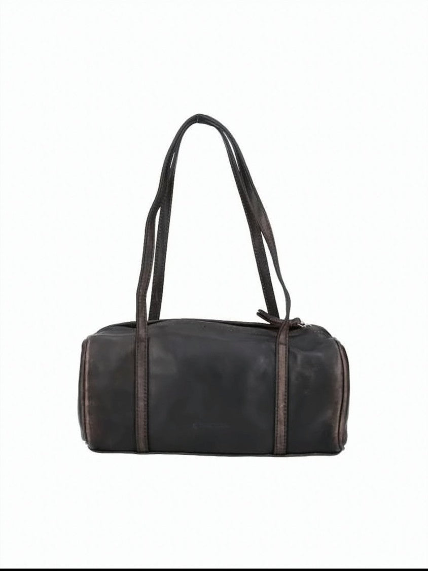 Gimaguas Black Cylindrical Metallic Studded Shoulder Bag