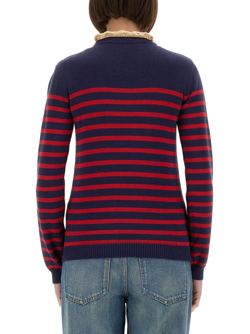 Valentino Striped Cotton Jersey Sweater