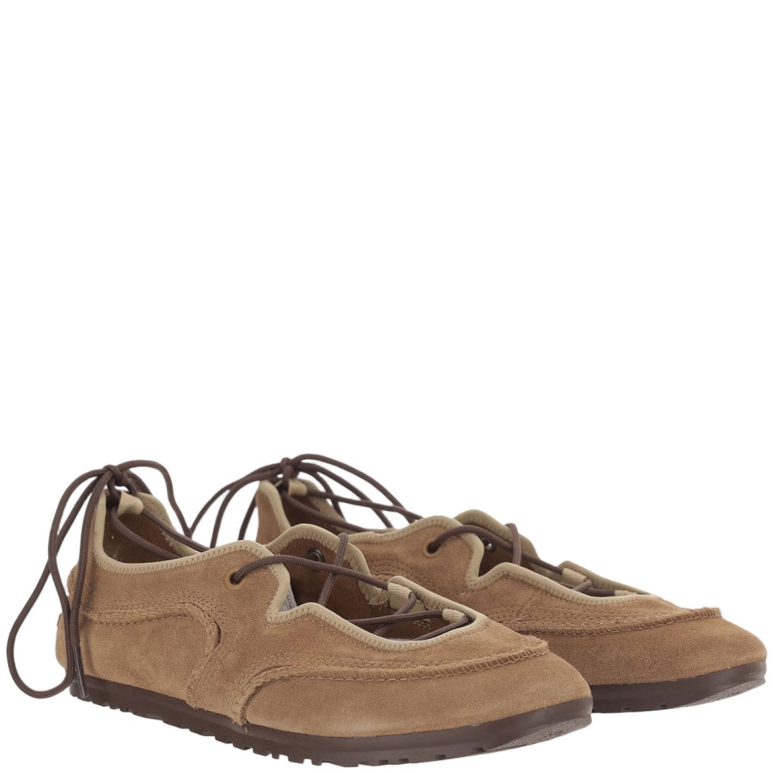 Ugg Light Brown Quill Scalloped Edge Suede Sneakers