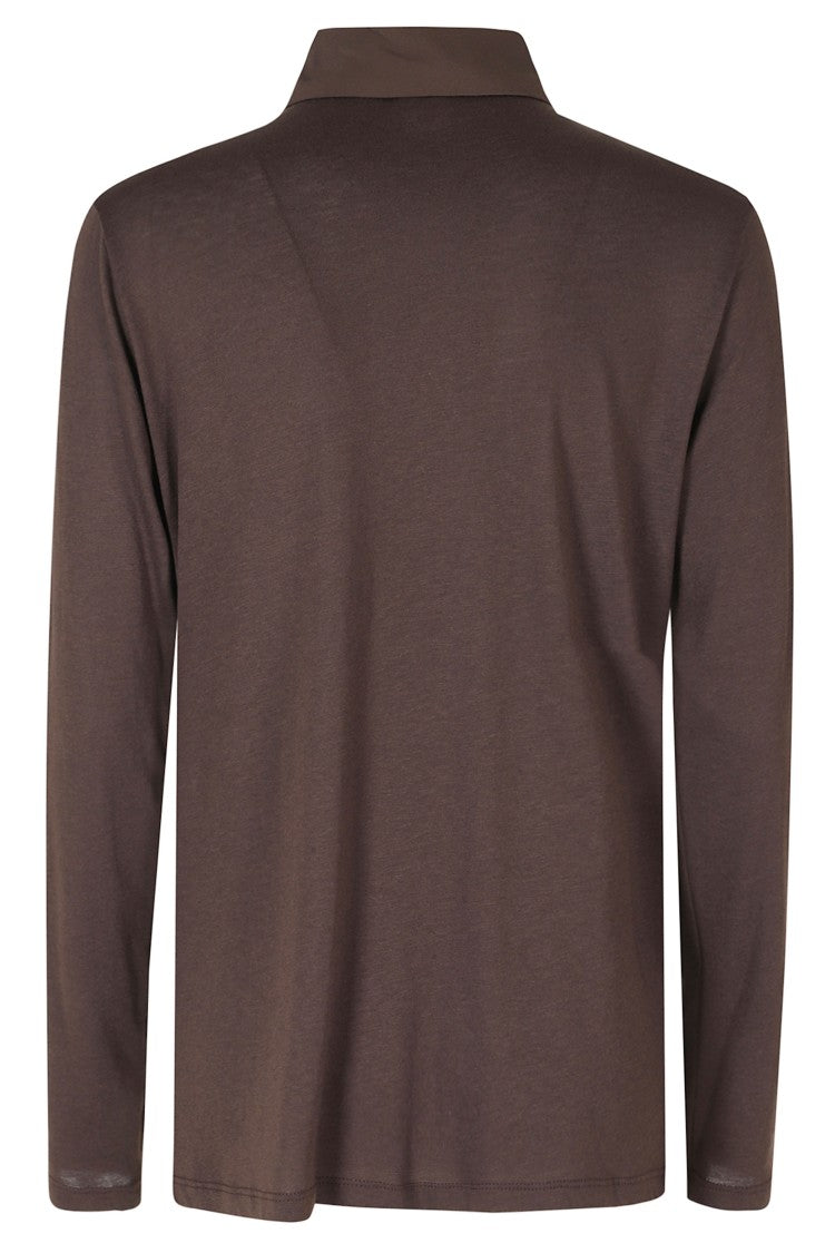 Seventy Brown Classic Collar Silk-Blend Shirt