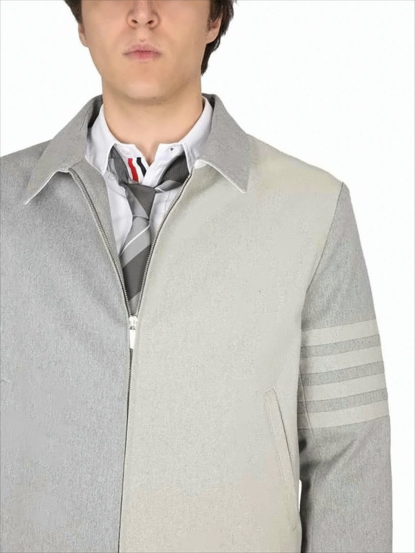Thom Browne Two-Tone Casual Jacket With Structured Silhouette