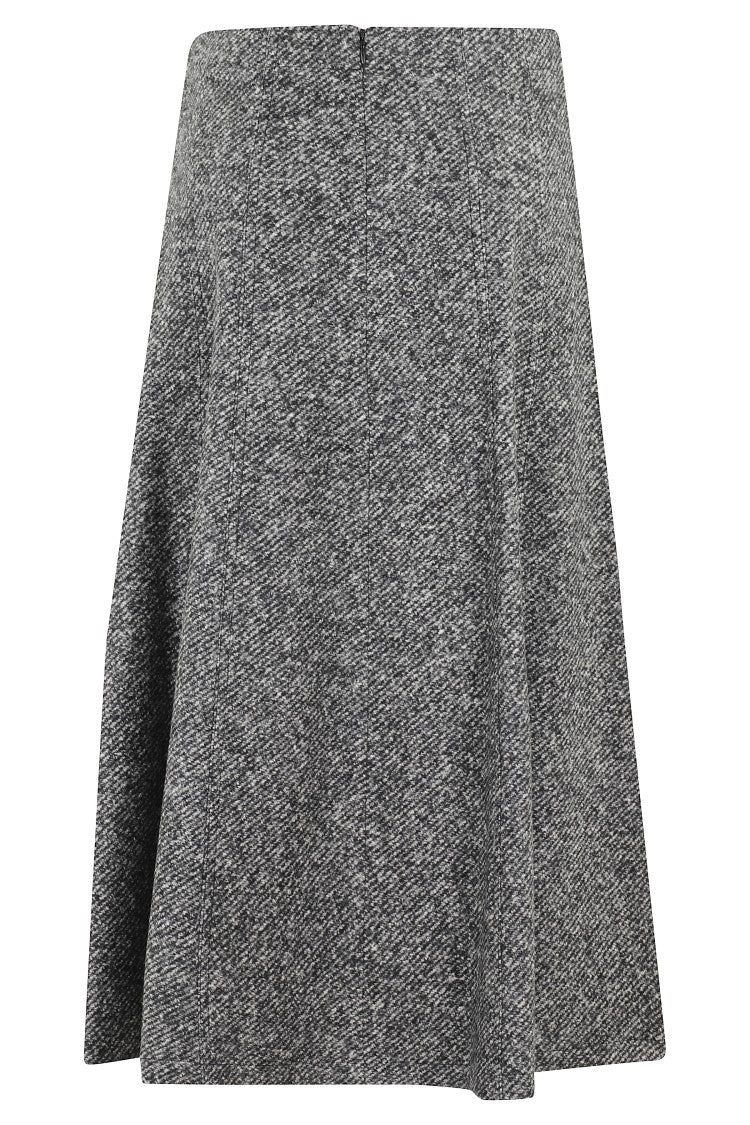 Seventy Flared Midi Skirt With Textured Finish