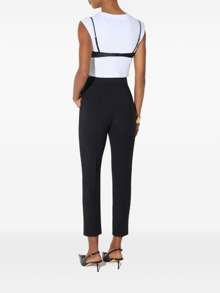 Elisabetta Franchi Black Tailored Technical Fabric Pants