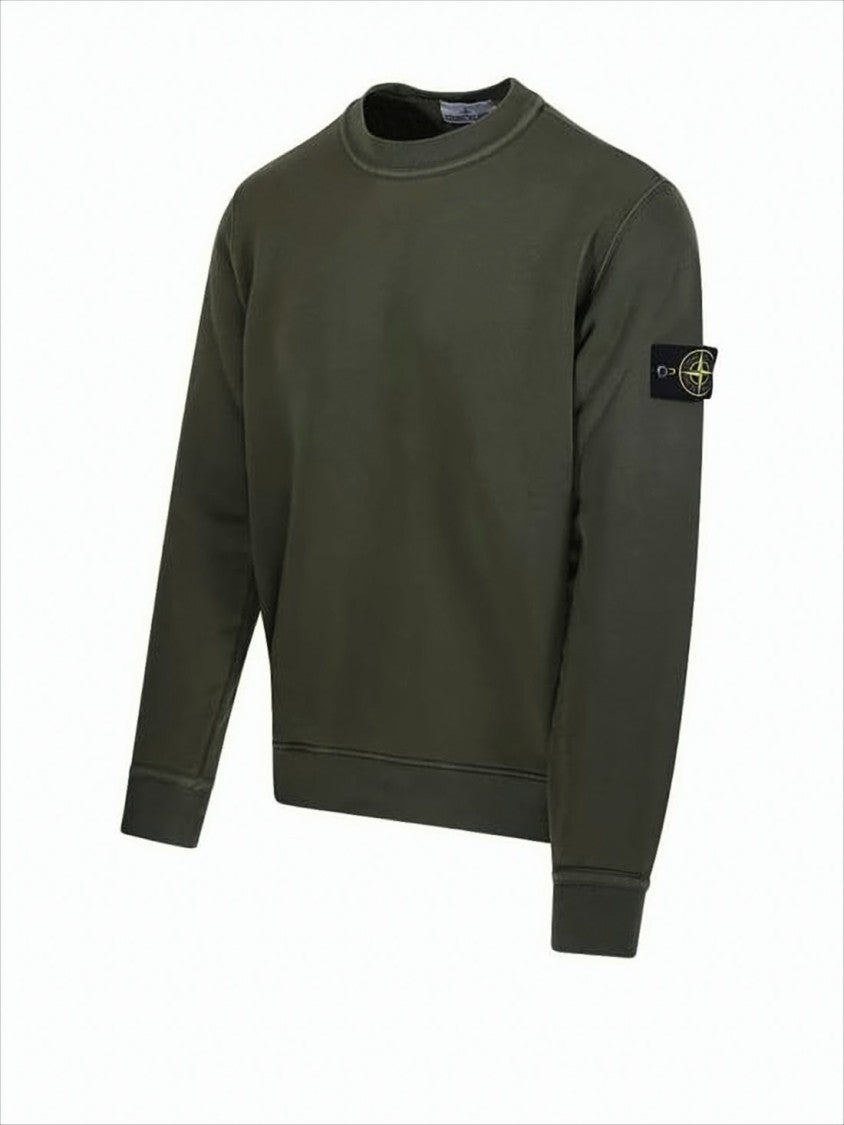Stone Island Olive Green Long-Sleeve Crewneck Sweatshirt