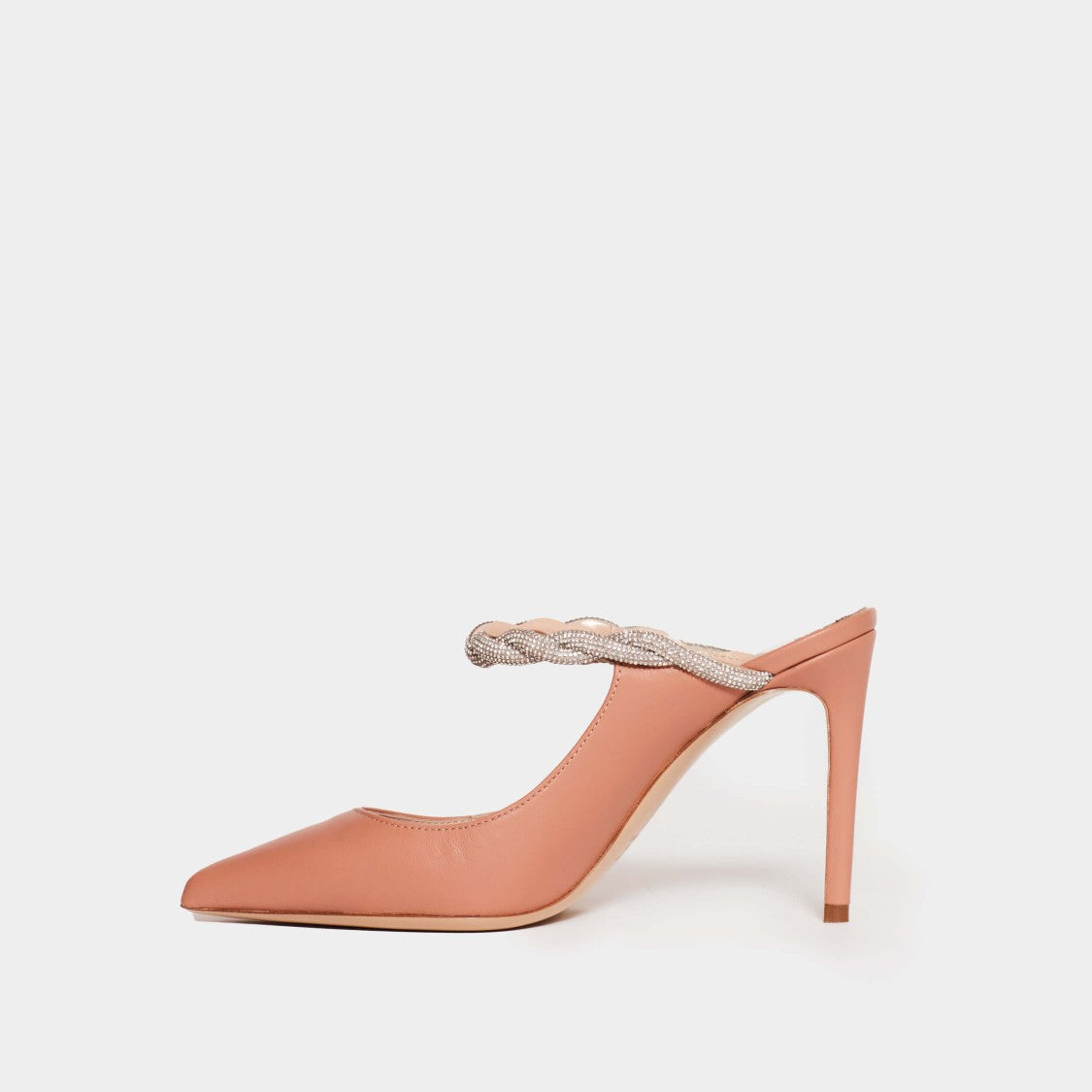 Ninalilou Powder Pink Leather Mules