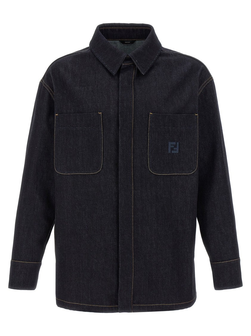 Fendi Saddlery Jacket With Ff Logo Embroidery And Contrast Stitching