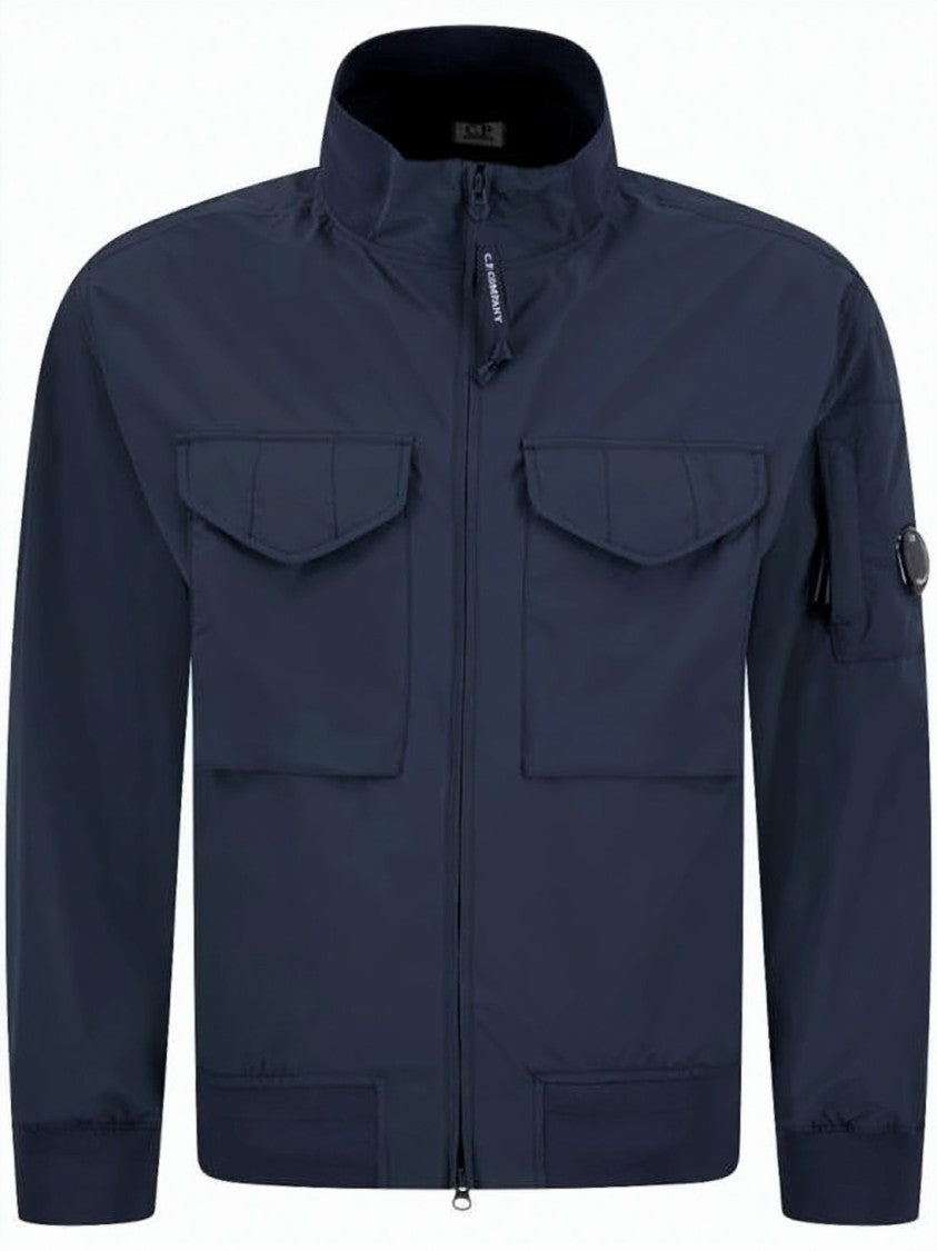 C.P. Company Structured Blue Polyester Jacket With High Collar