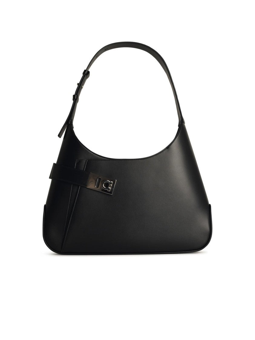 Salvatore Ferragamo Arch' Black Matte Leather Bag