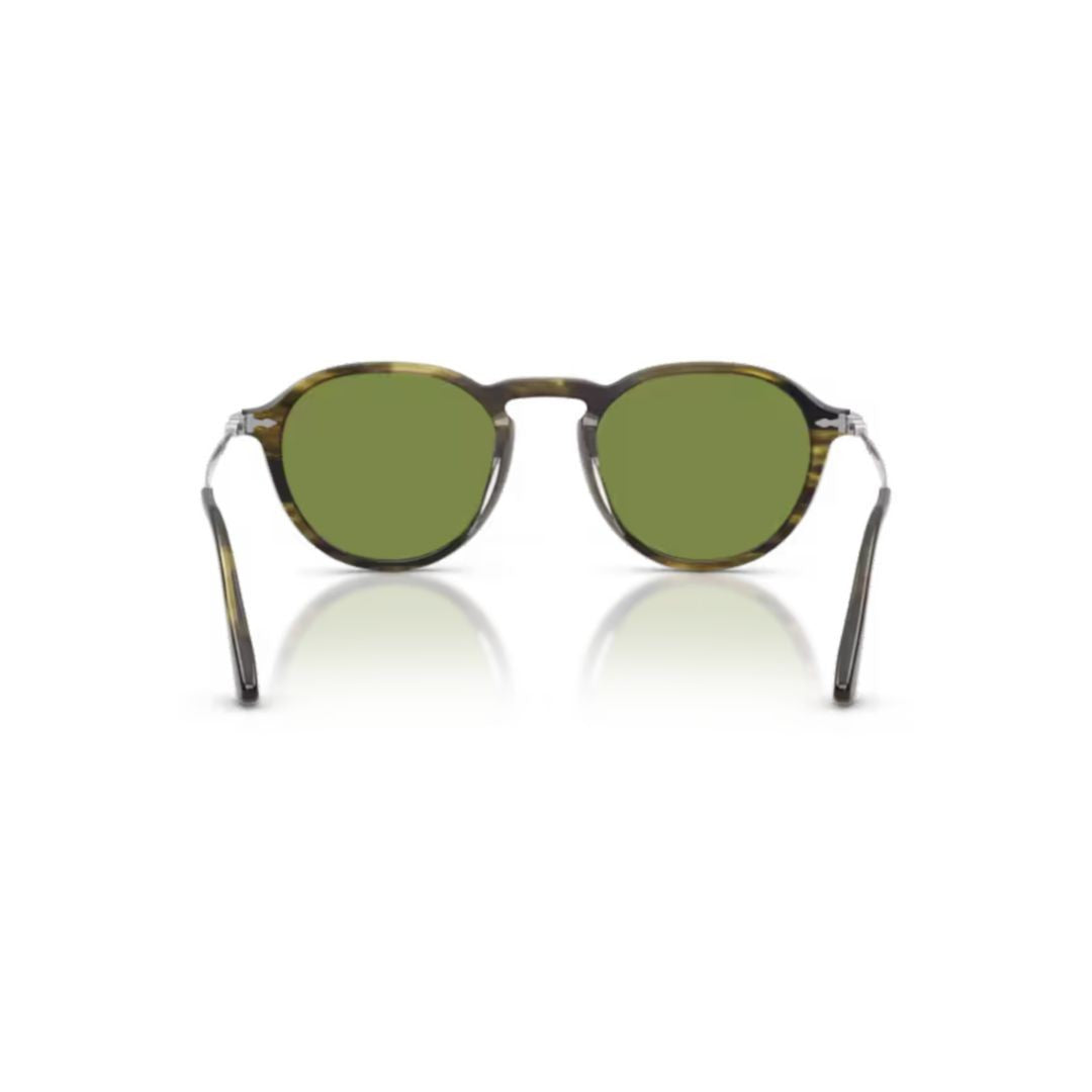 Persol 0Po3383s Round Green Lens Tortoiseshell Acetate Sunglasses