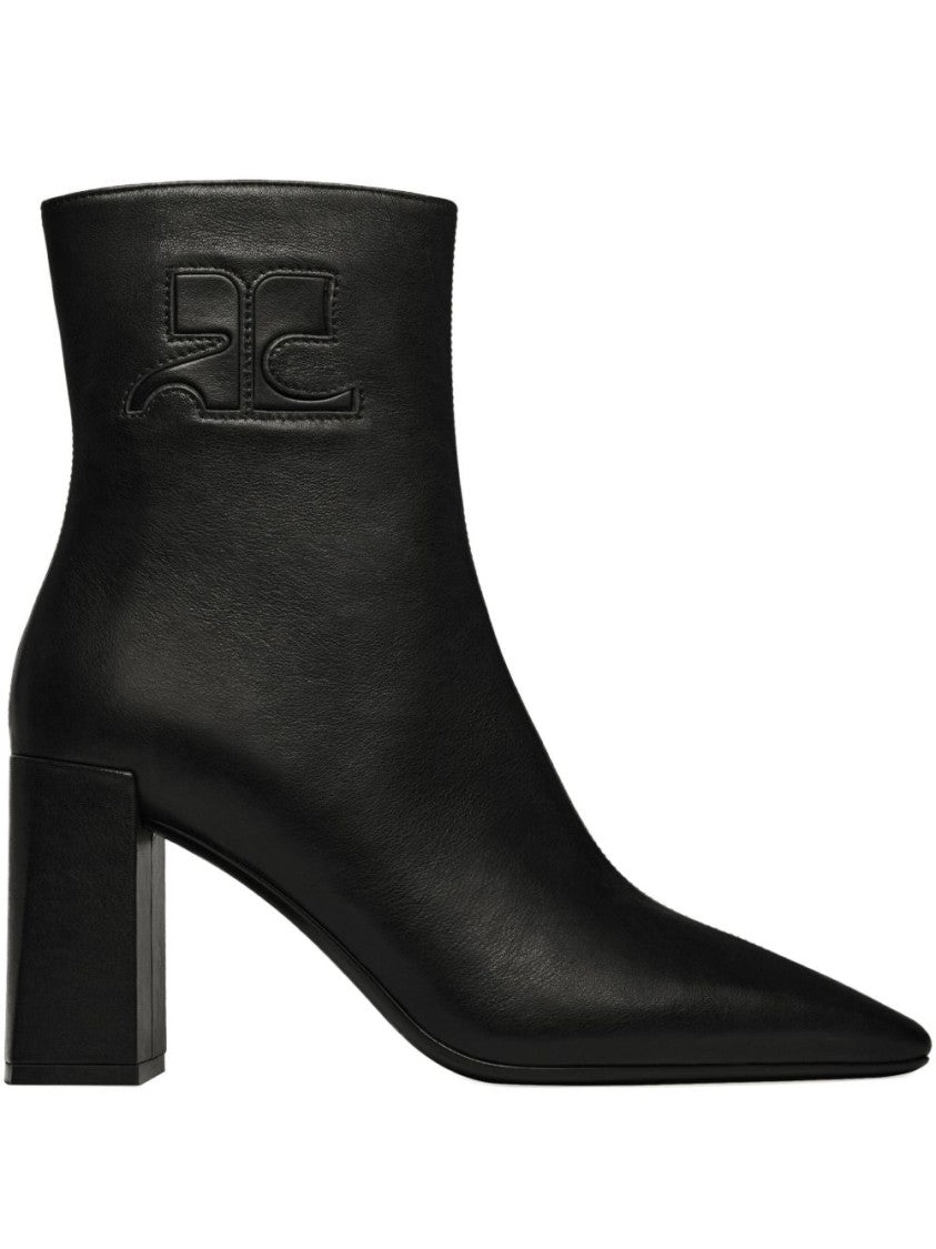 Courrèges Black Silk And Nylon Knee Boots
