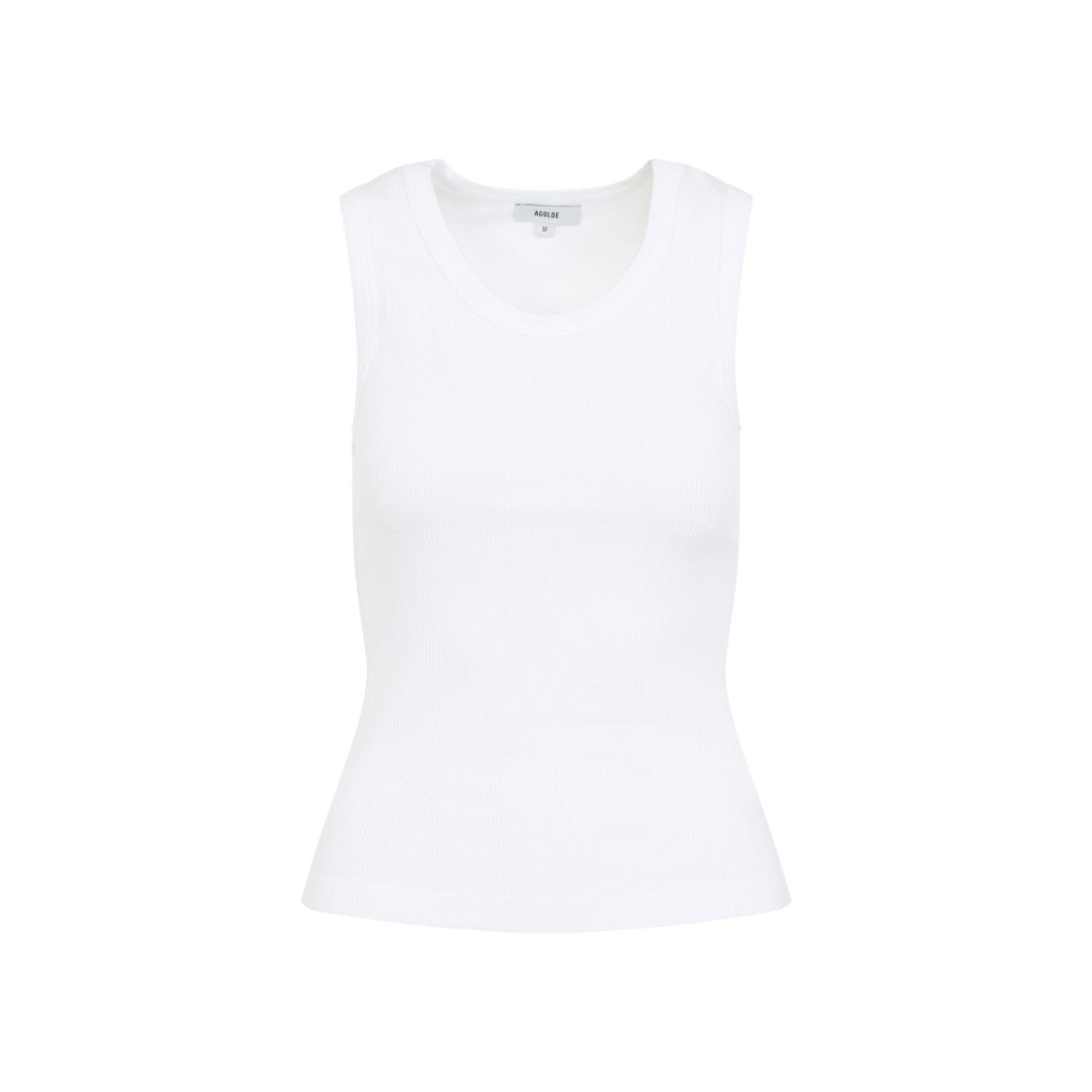 Agolde Sleeveless Cotton Blend Top With Ribbed Detail