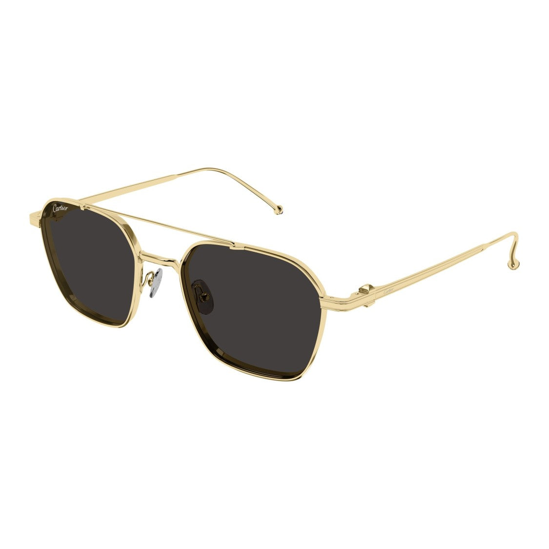 Cartier Ct0618s Geometric Gold-Tone Metal Sunglasses