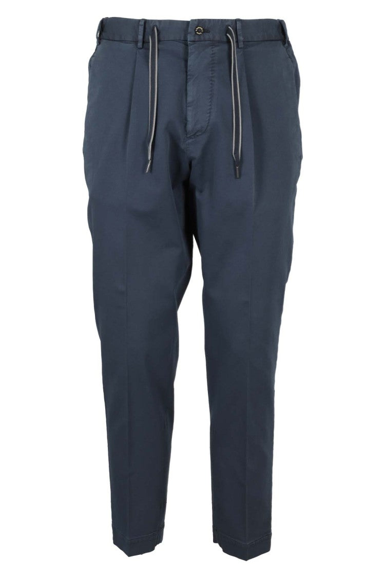 Santaniello Cotton Casual Pants With Drawstring Waist