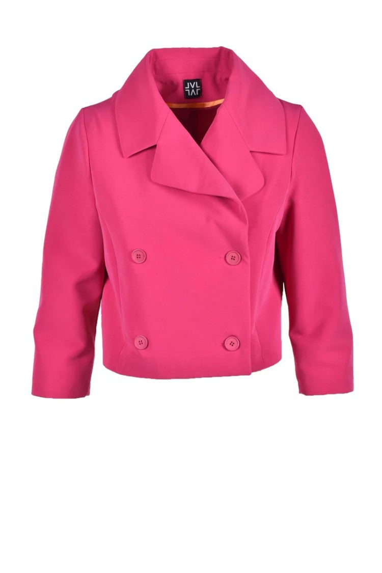 Lvl Level Vibes Level Fuchsia Cropped Polyester-Blend Jacket