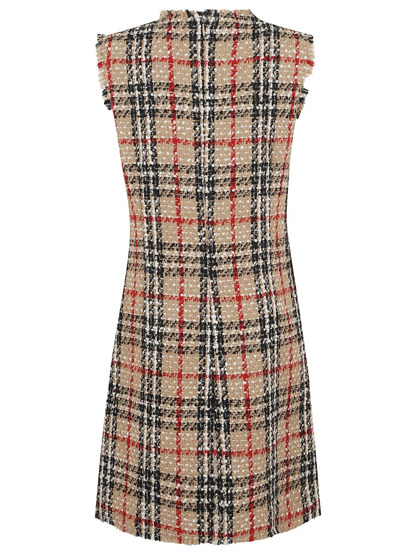 Burberry Classic Plaid Mini Dress With Structured Silhouette