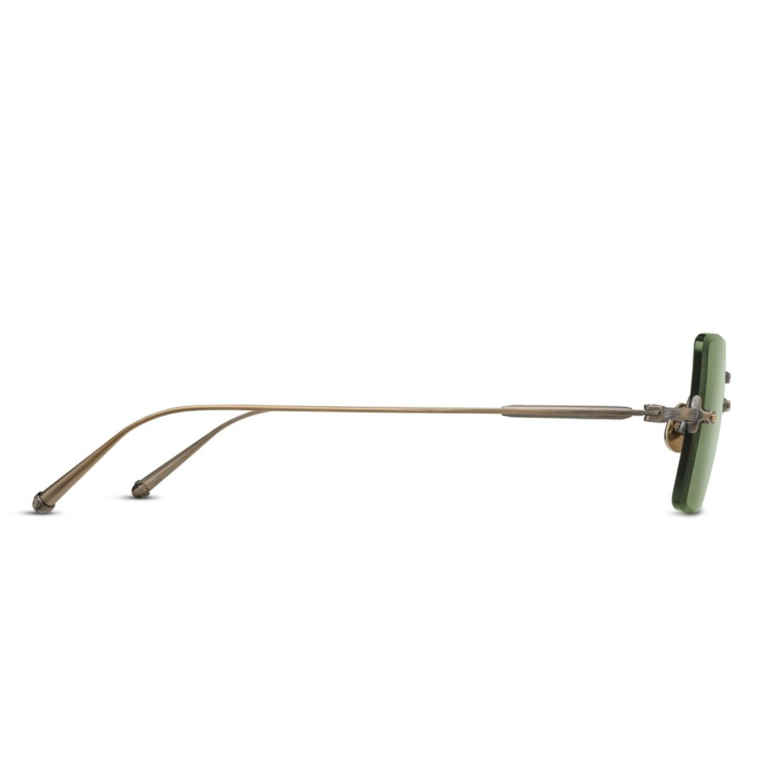 Matsuda M5001.Sg Rimless Square Green Sunglasses With Gold-Tone Accents