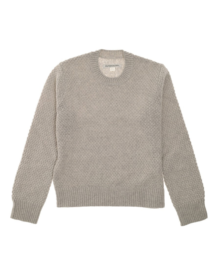 Outerknown Slim-Fit Crew Sweater In Distinctive Moss Stitch