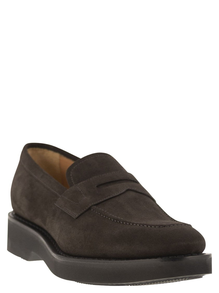 Church's Suede Calfskin Moccasin With Tapered Silhouette