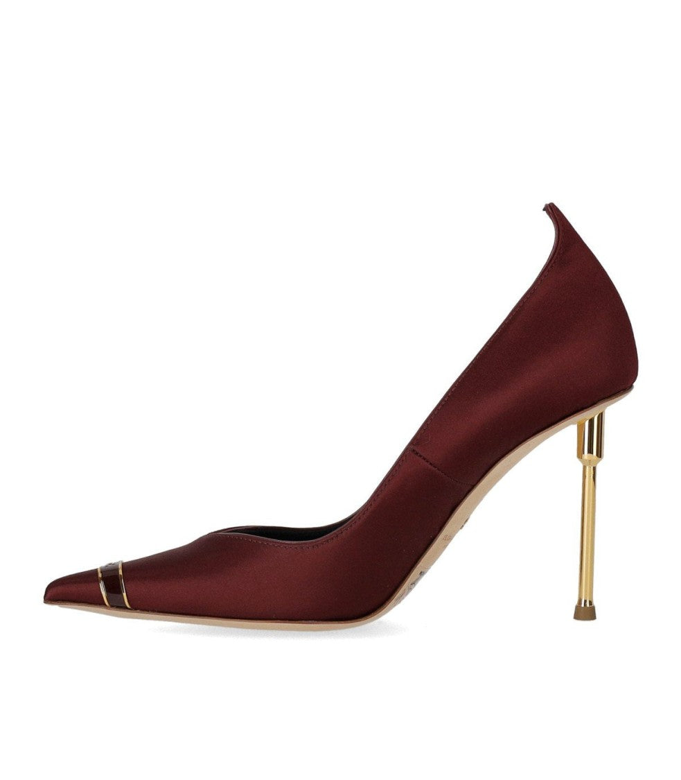 Elisabetta Franchi Burgundy Satin Pump