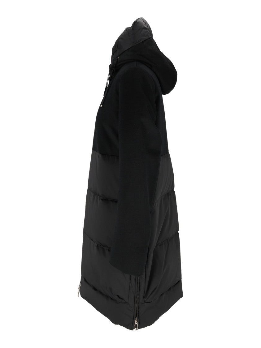 Duno Black Quilted Hooded Padded Down Jacket