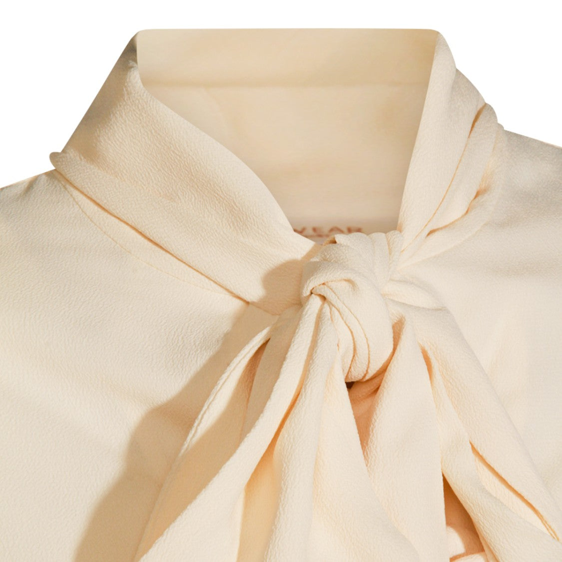 Glanshirt Long-Sleeved Cream Shirt With Tied Bow