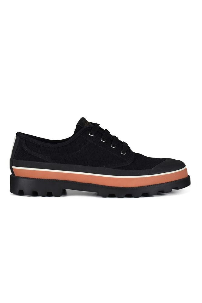 Valentino Garavani Perforated Black Canvas Lace-Up Shoes