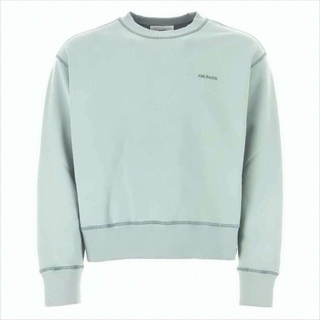 Ami Relaxed-Fit Long-Sleeve Cotton Top With Subtle Logo