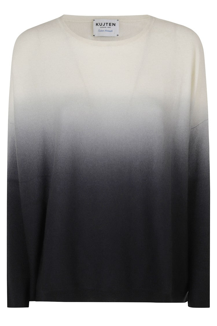 Kujten Jessy Dye Gradient Side Slit Cashmere Sweater