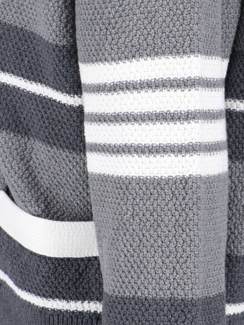 Thom Browne Striped Cardigan – Grey