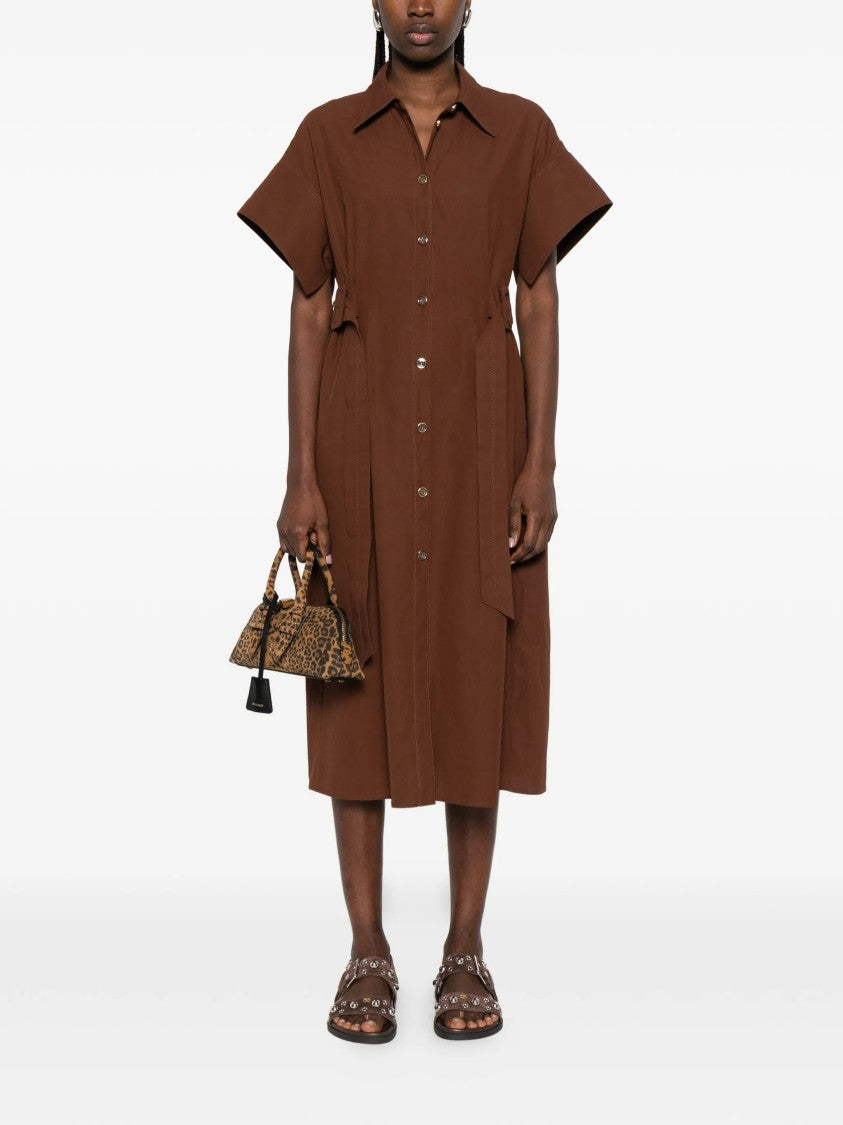 Pinko Alesha Midi Wide-Sleeve Fabric Dress