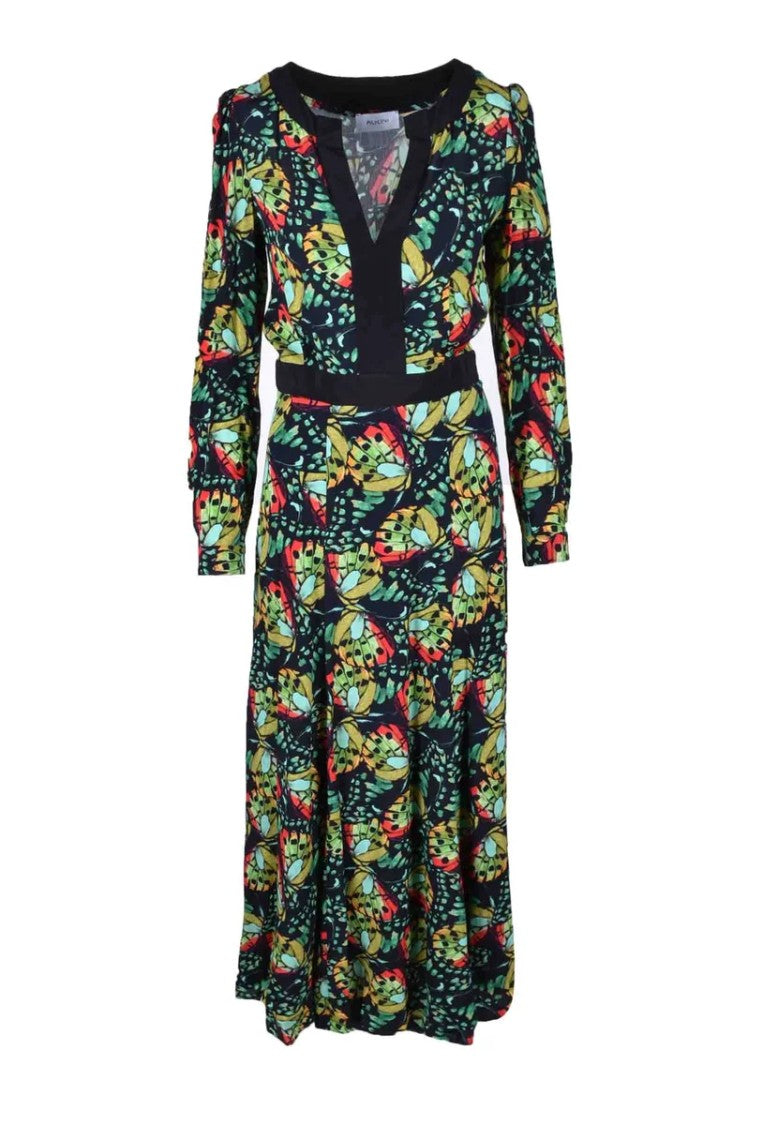 Aglini Knee-Length Abstract Midi Dress