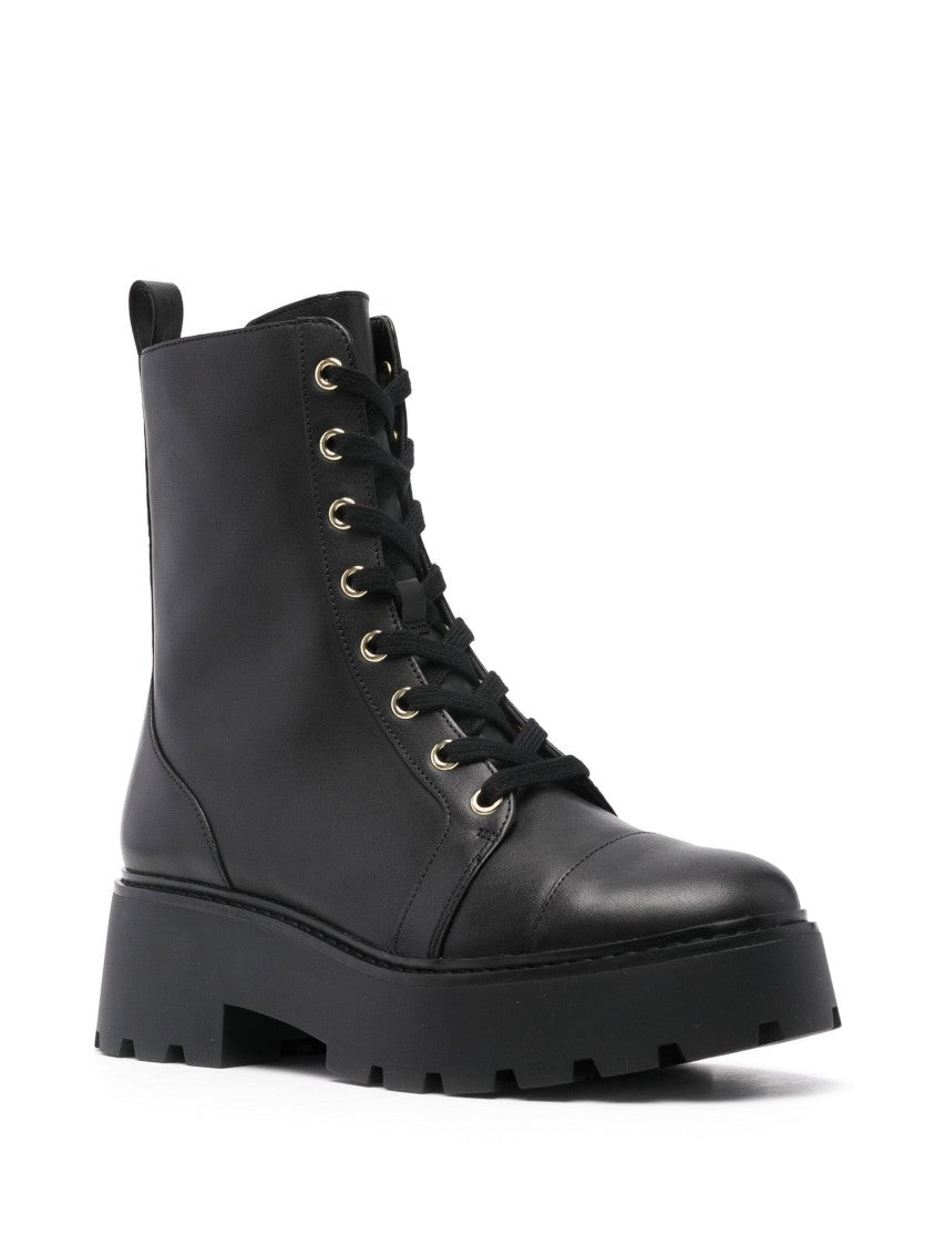 Michael Kors Lace-Up Ankle Boots With Rubber Sole
