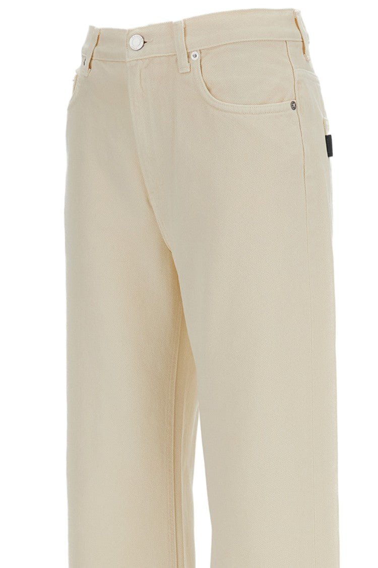 Haikure Cream Five-Pocket Trousers With Mid Rise