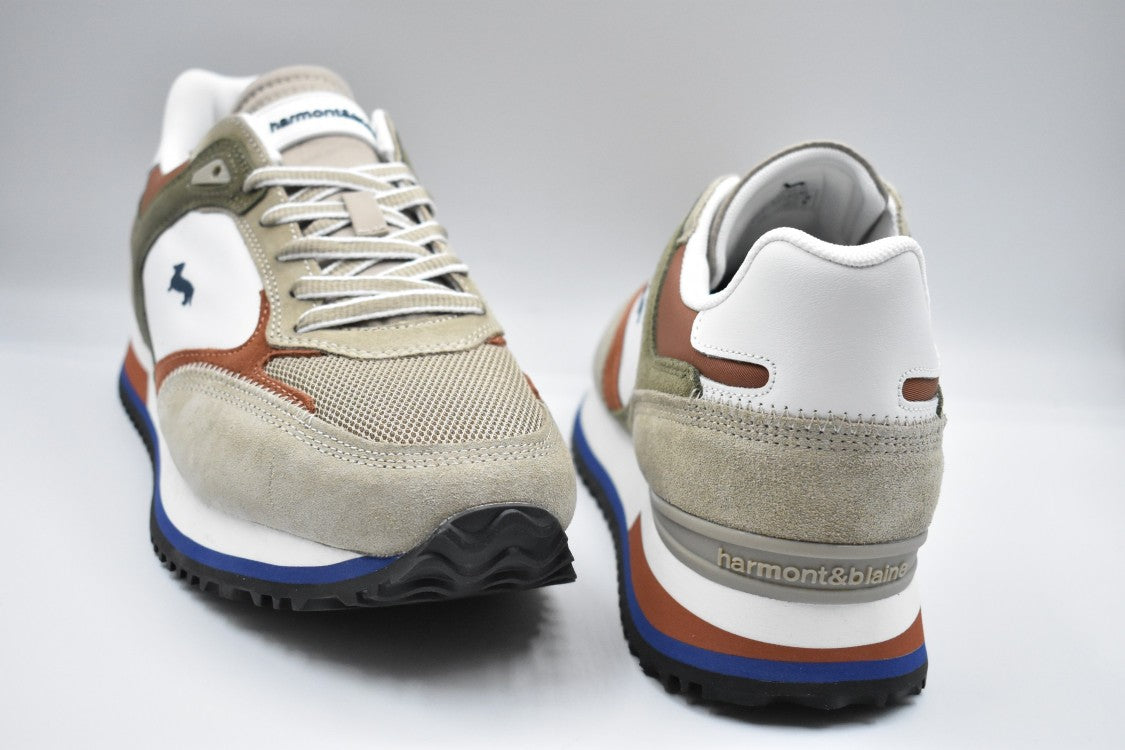 Harmont & Blaine Beige Low-Top Sneakers With Suede And Mesh Detailing