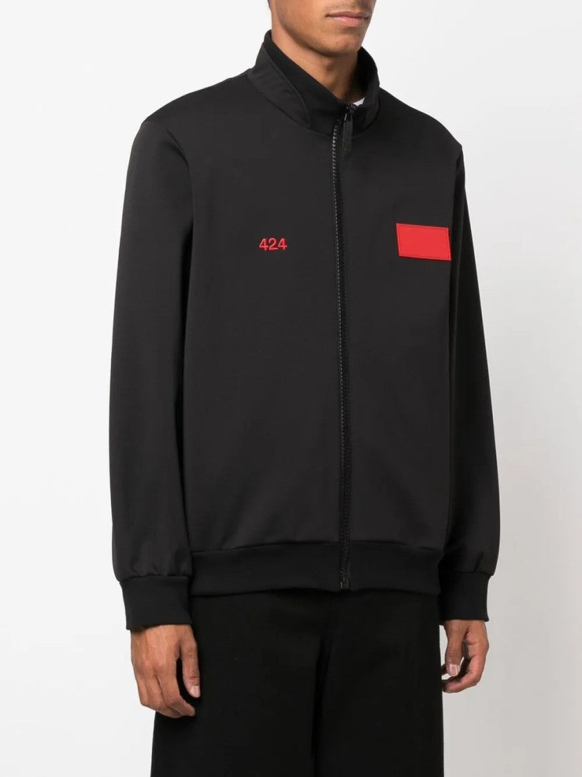 424 Structured Giubbino Jacket With Front Zipper And Ribbed Details