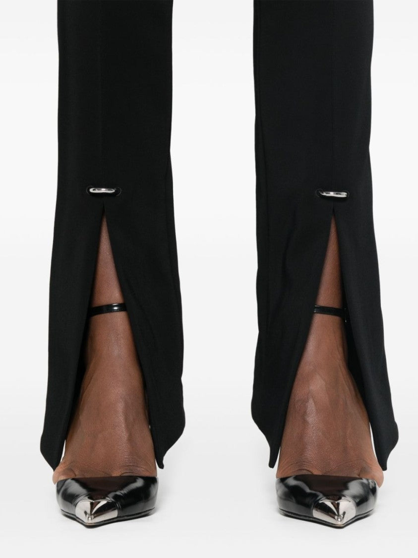 Mugler Black Raised Seam Split Cuff Trousers
