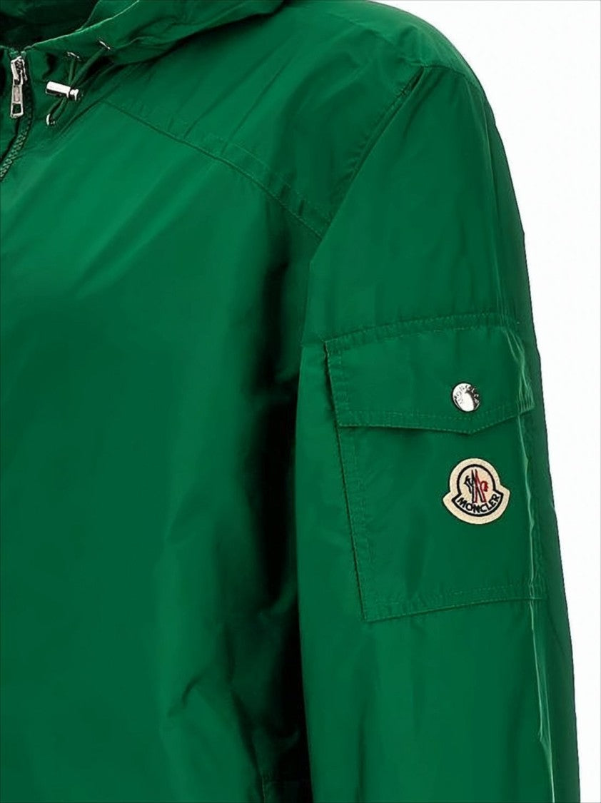 Moncler Solid Green Polyamide Jacket
