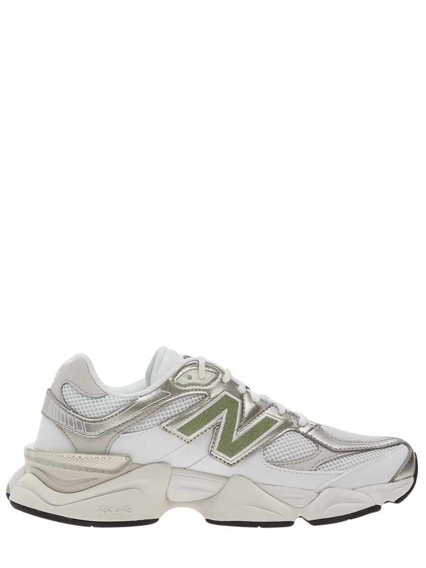 New Balance White Suede Details Mesh Sneakers
