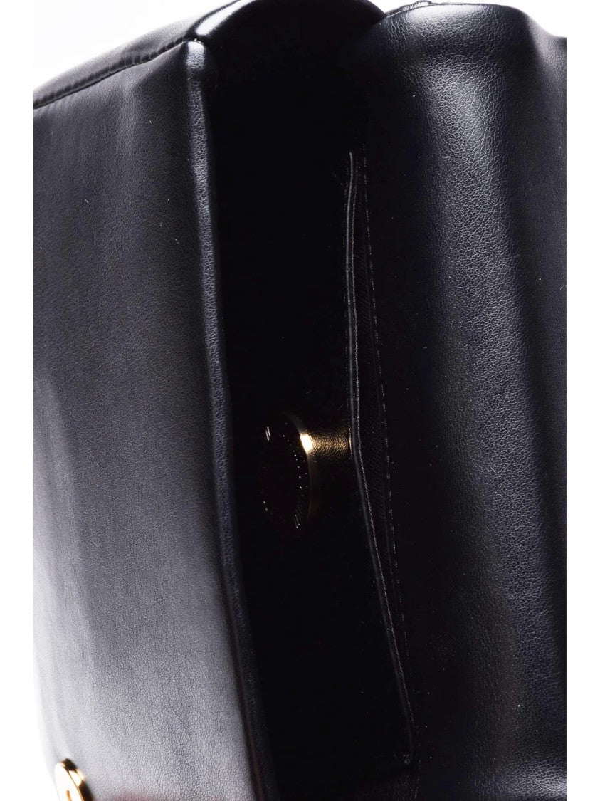 Love Moschino Black Polyurethane Logo Shoulder Bag