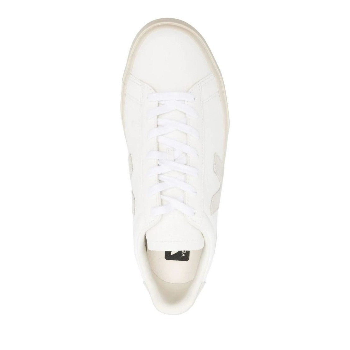 Veja Campo White Low-Top Textured Logo Leather Sneakers