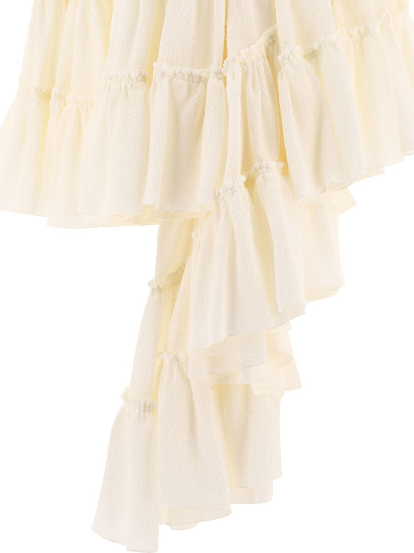 Loewe High-Waisted Ruffled Skirt With Asymmetrical Design