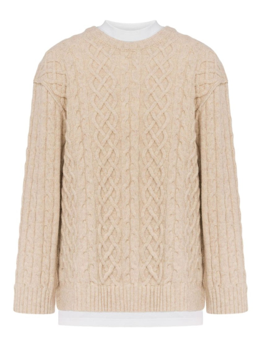 Moschino Beige Cable Knit Sweater
