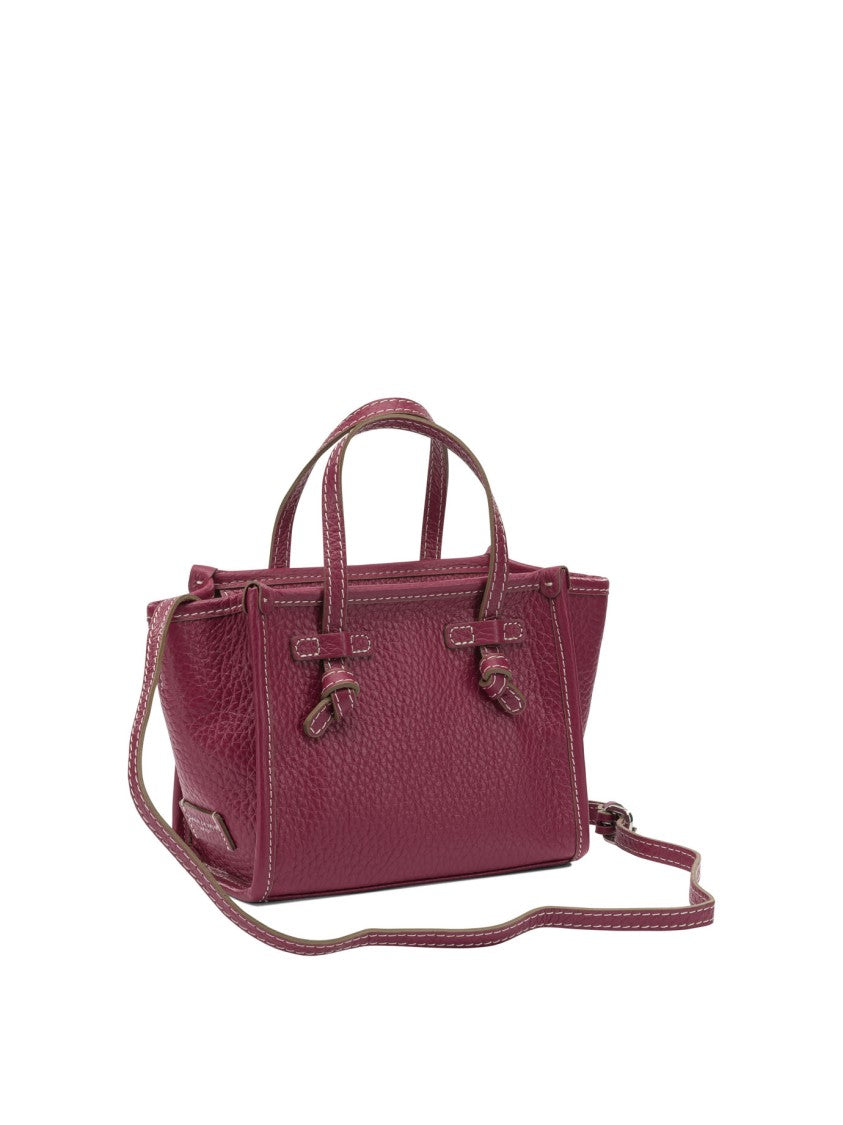 Gianni Chiarini Structured Fuchsia Leather Handbag With Dual Top Handles