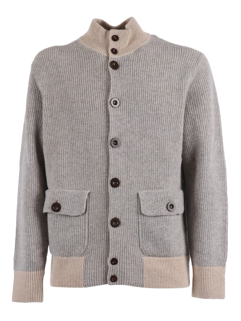 Ballantyne Ribbed Knit Wool Bomber Jacket