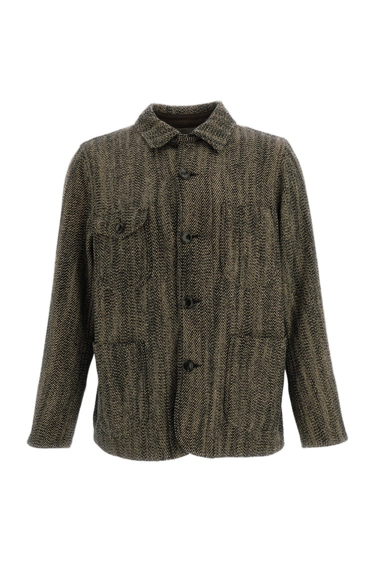 Original Vintage Herringbone Wool-Blend Safari Jacket