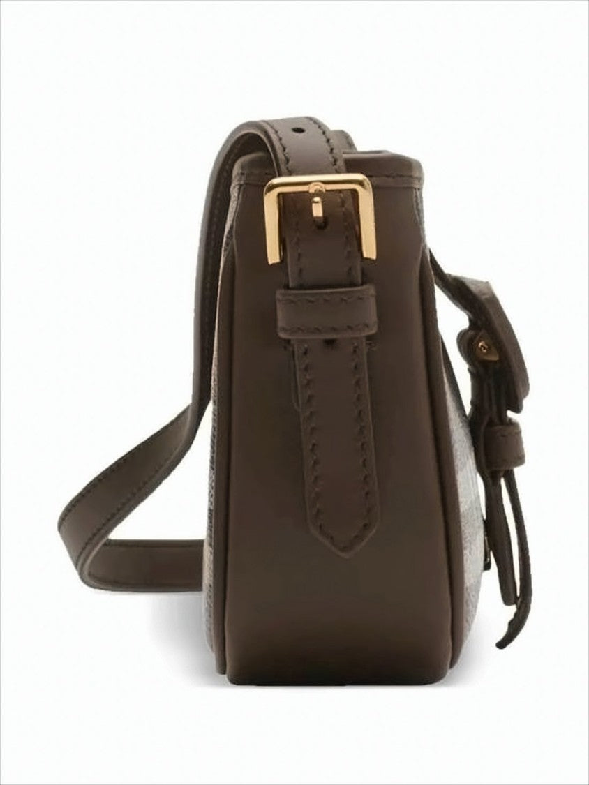 Burberry Structured Shoulder Bag With Classic Check Pattern