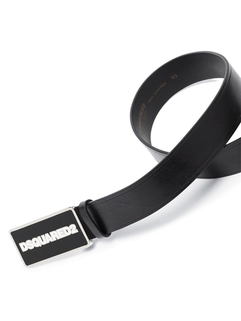 Dsquared2 Logo-Buckle Leather Belt