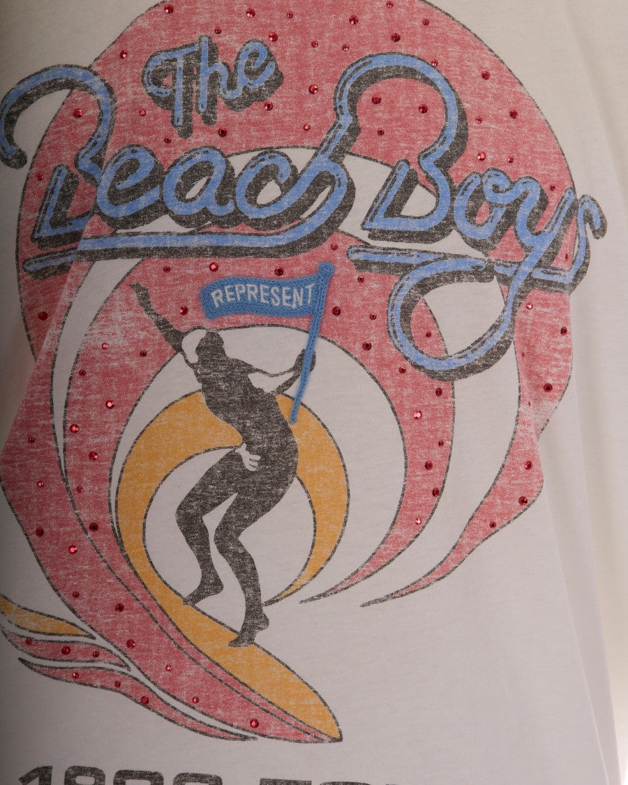 Represent Washed Ecru Beach Boys Cotton-Blend T-Shirt